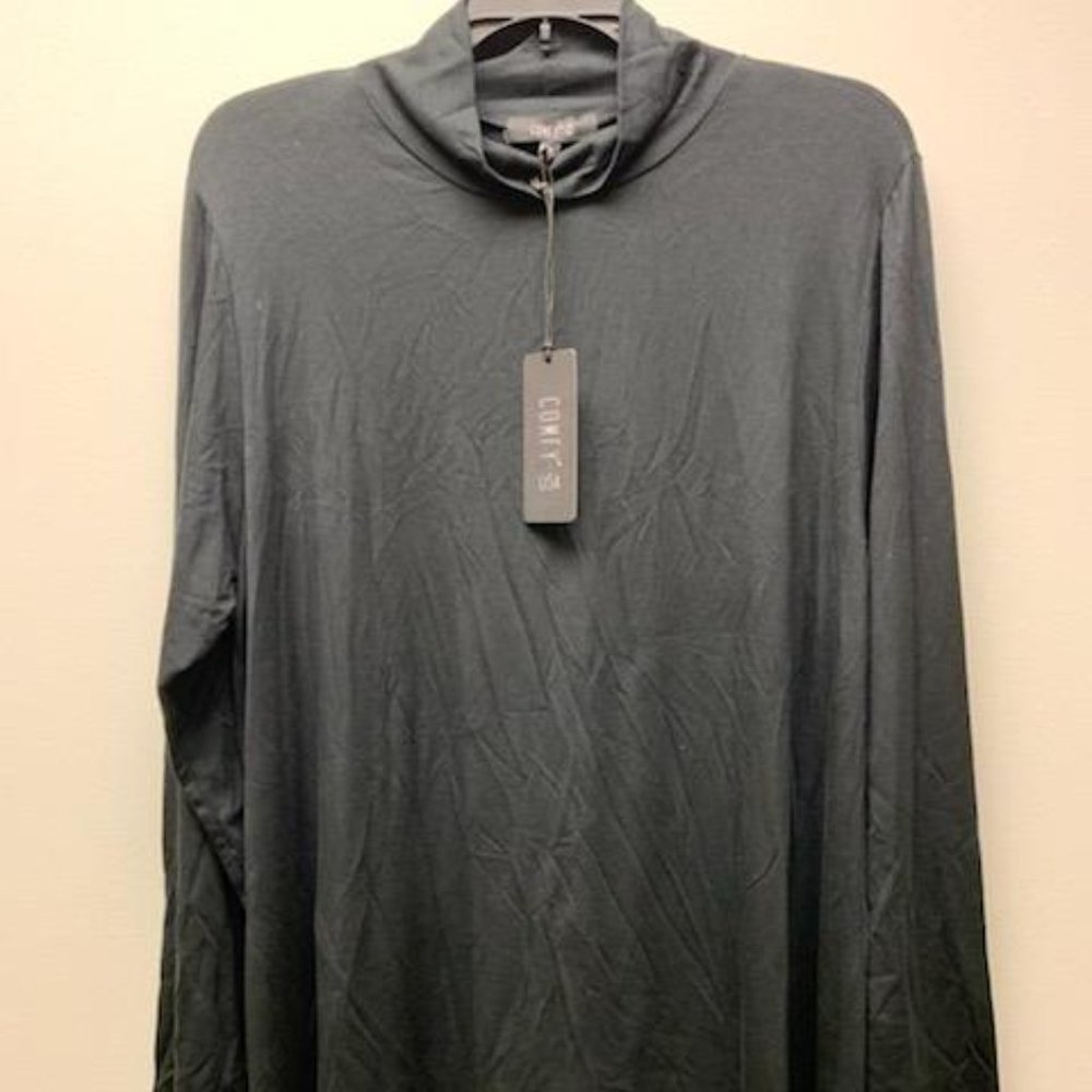 Comfy USA Nora Turtle Neck Tunic - Black